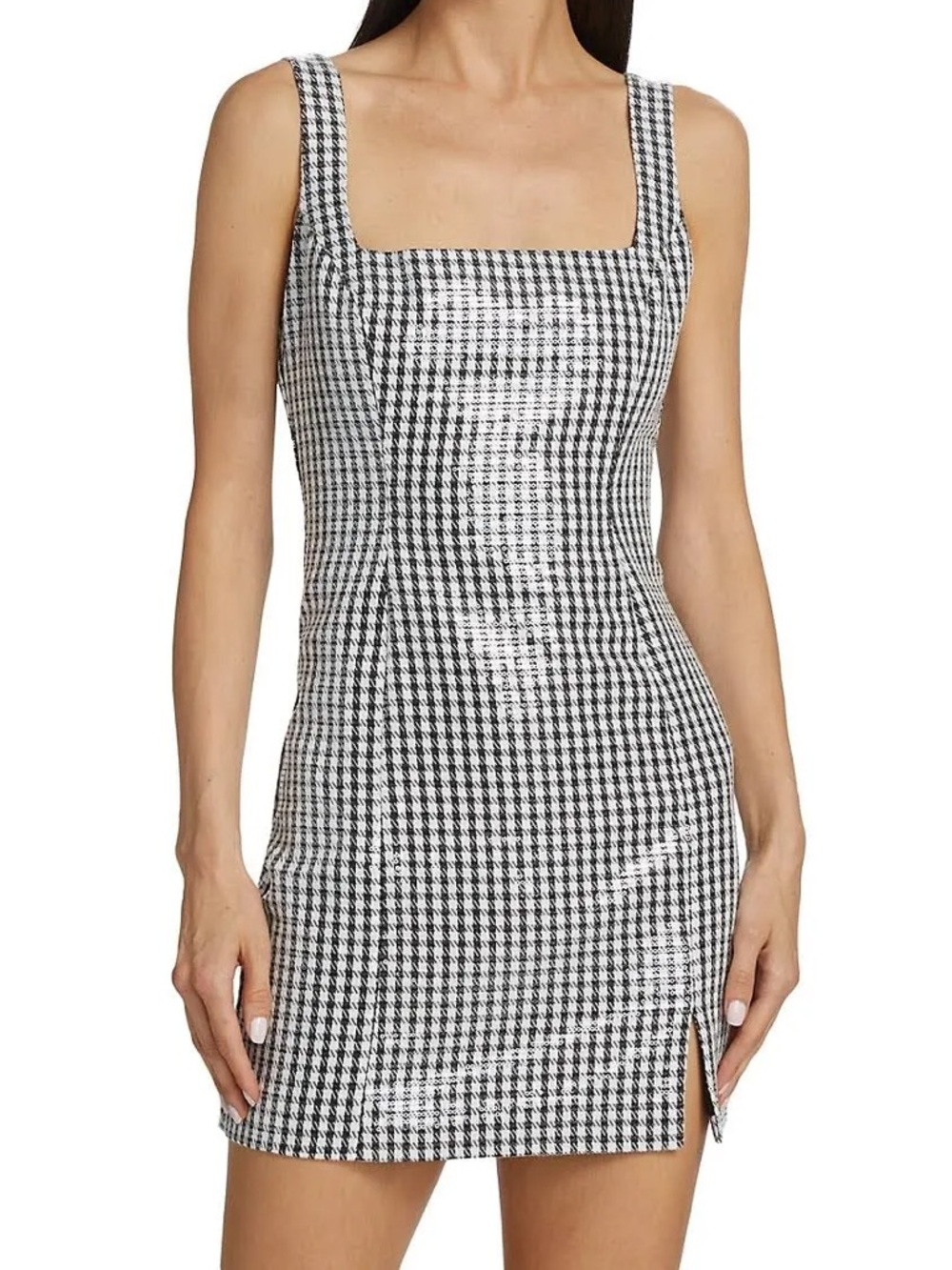 NWT Wayf Houndstooth Sequin Mini Dress